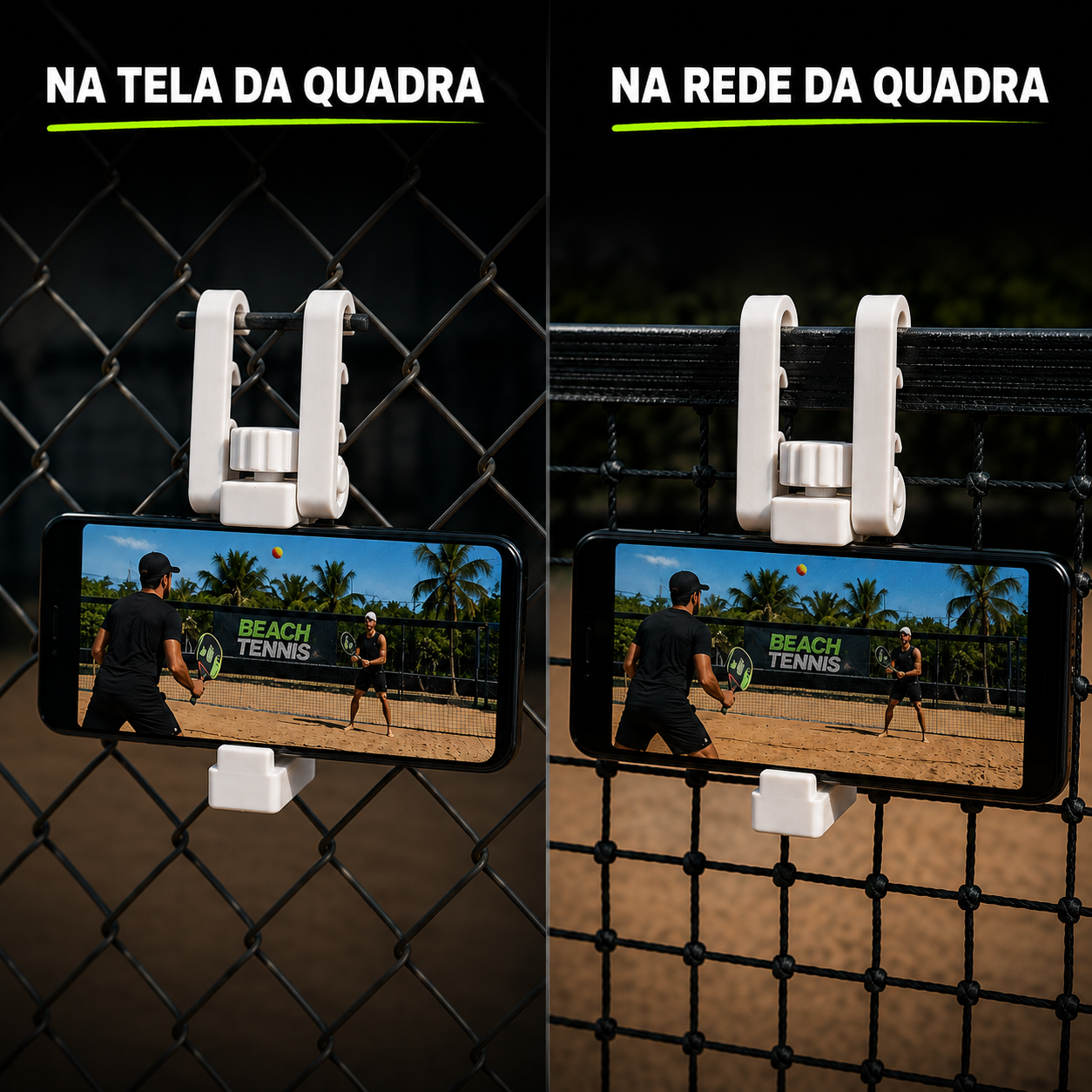 Suporte de Celular telas e redes BTpro — Grave suas partidas na rede, tela ou grade